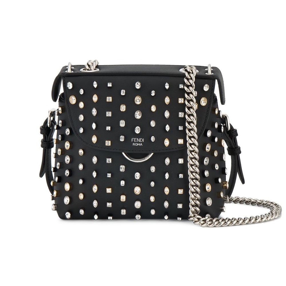 NWT Fendi Back To School Crystal-Studded Mini Backpack/Crossbody Bag
